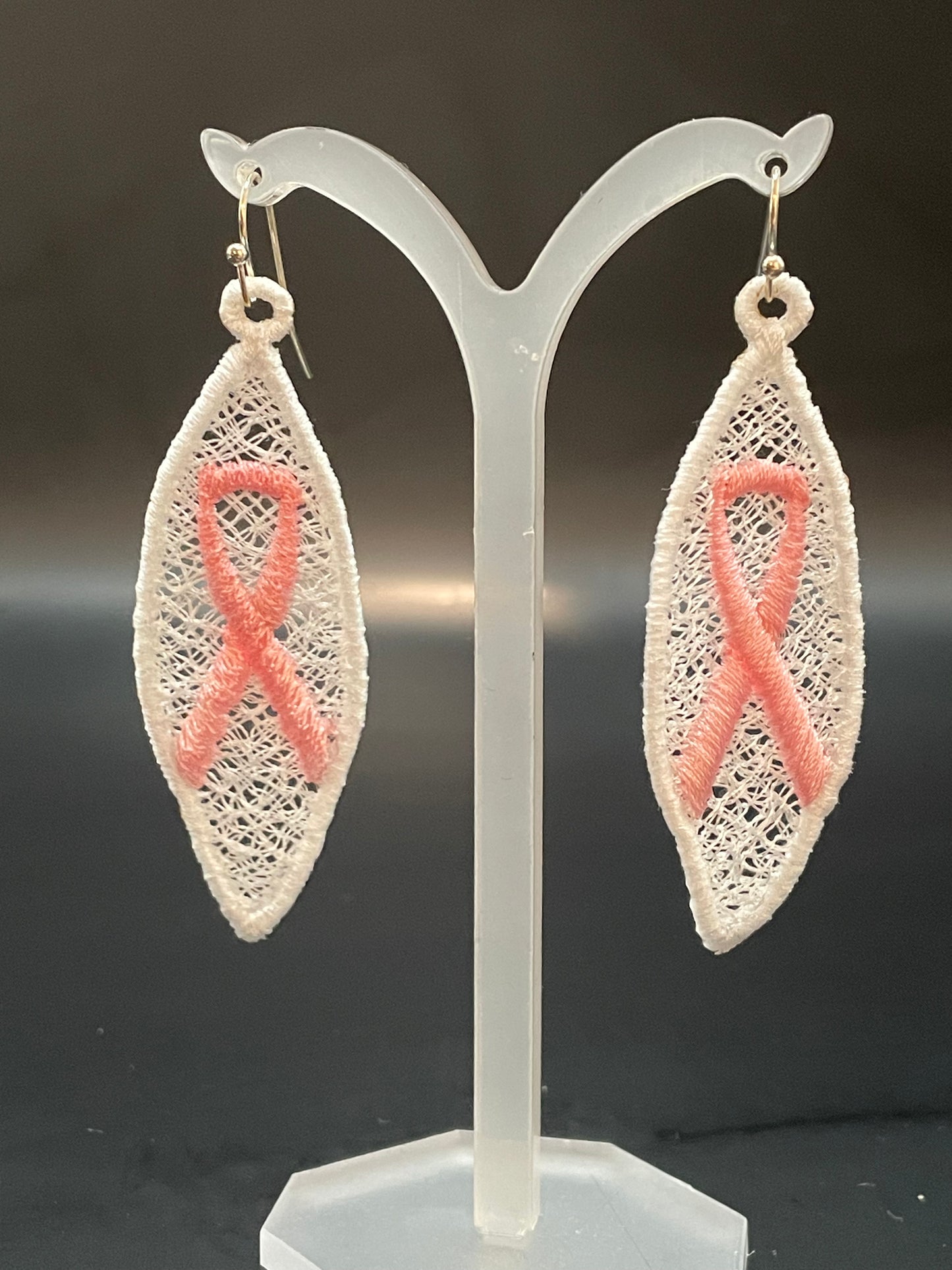 Earrings - Support Ribbon Teardrop