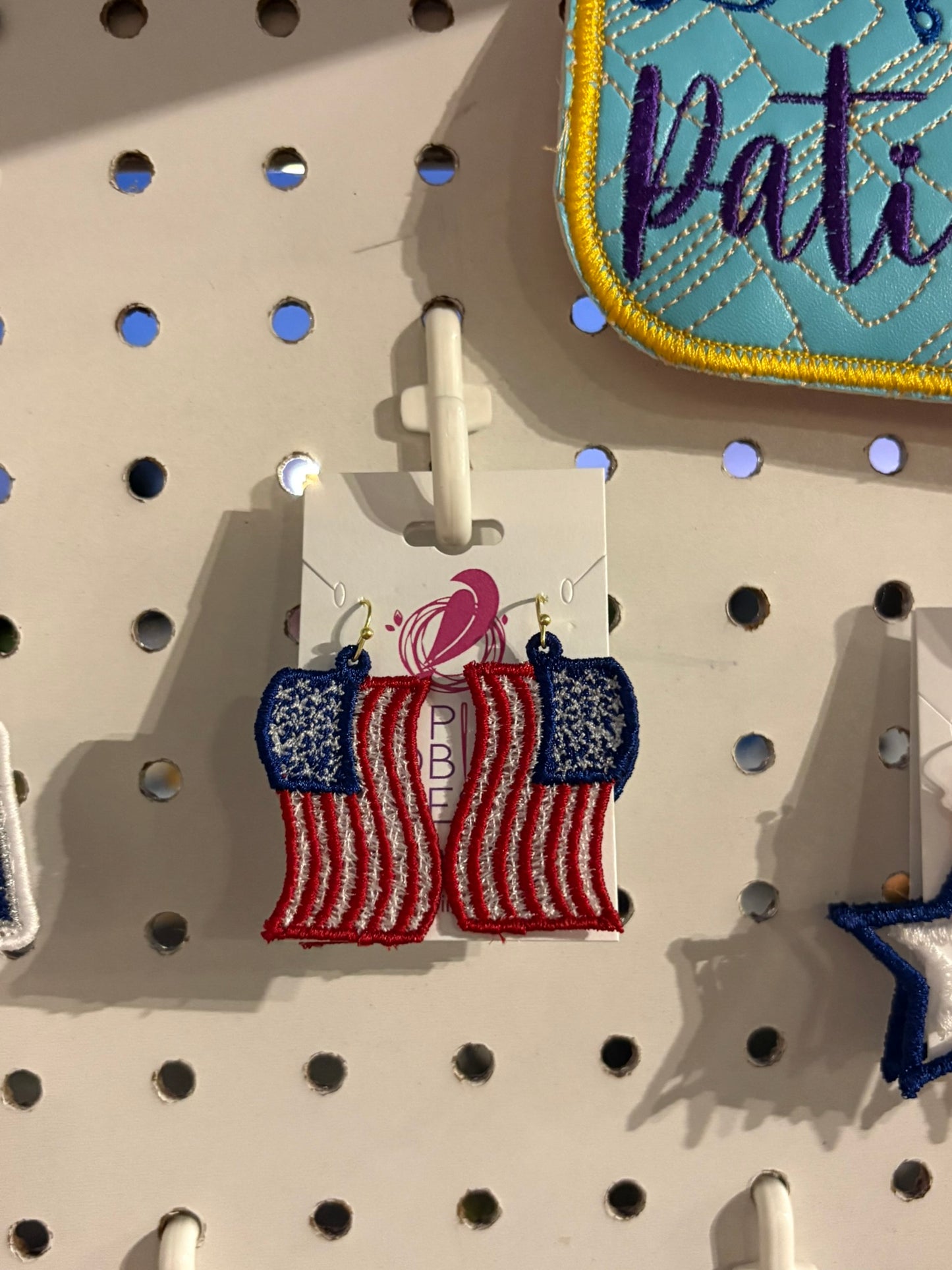 Earrings - Waving USA Flag
