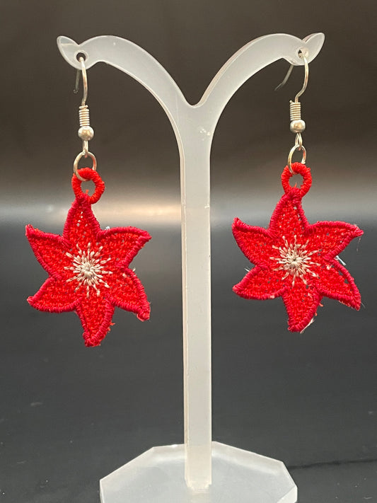 Earrings - Christmas Poinsettia