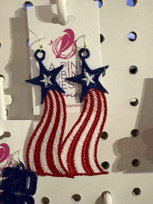 Earrings - Patriotic Shooting Star